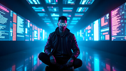 A man receiving new technological information