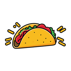 vector illustration of a taco