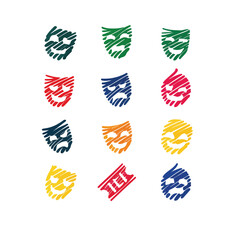 Expressive theater masks capture joy, sadness, and excitement for performance