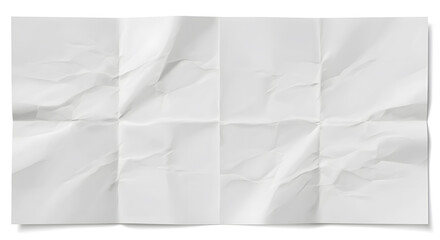 White paper folded multiple times with visible creases showing texture and shadows