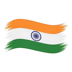 Obraz premium Flat Vector Illustration of Indian Flag Waving – Isolated on Transparent Background