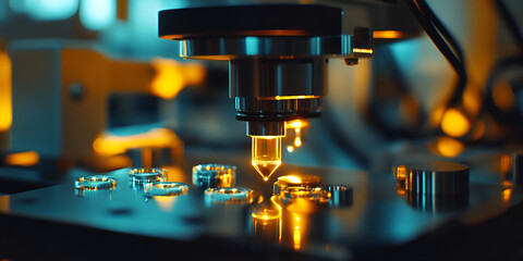 "Close-Up of Microscope with Samples on Slide in Laboratory", "Research Microscope Analyzing Scientific Samples in Lab", "Detailed View of Microscope in Laboratory for Scientific Research"
