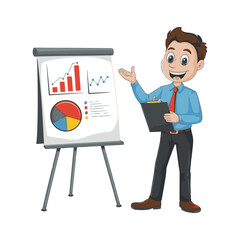 businessman with a presentation board