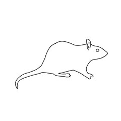 Flat-style mouse illustration. Stickers, posters, banners.