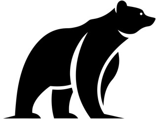 Stylish bear silhouette logo in flat vector format, perfect for outdoor, forest, or nature-themed designs.



