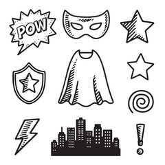 Unleash your inner hero with these iconic superhero symbols and city skyline