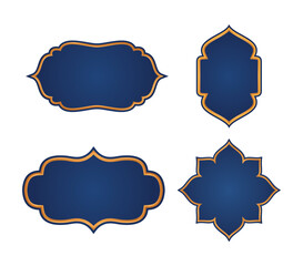 Elegant Islamic Frame Label Set with Golden Outline