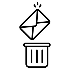recycle bin email line icon