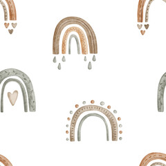 Boho rainbow pattern with neutral watercolor tones.
Seamless repeat perfect for baby and nursery decor.
Modern minimal design with cozy handmade feel.