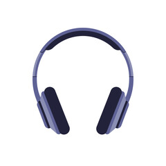 Simple Illustration of Over-Ear Headphones in a Flat Design Style