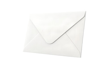 A simple white envelope isolated on a transparent background ready for mailing