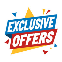 Dynamic Exclusive Offers Typography with Geometric Shapes Vector Illustratio