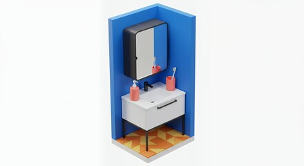 Minimalist bathroom sink illustration