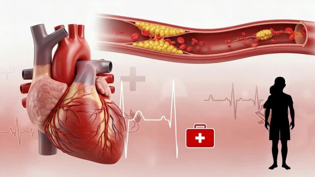 Heart Disease:  Arterial Blockage 3D Medical Animation