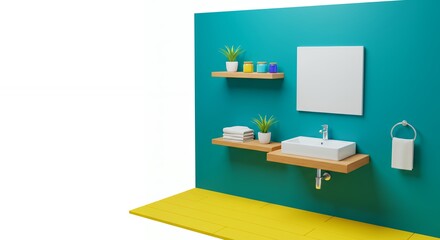 Modern bathroom interior design illustration