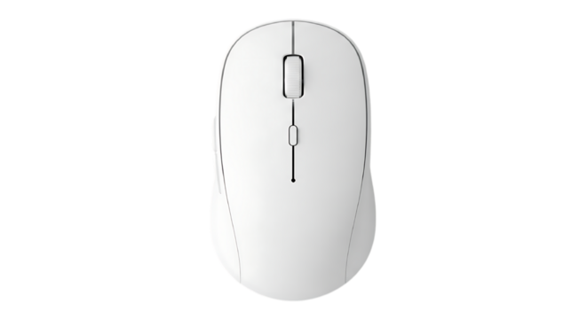 3d illustration of minimalist white wireless computer mouse on transparent background - Powered by Adobe
