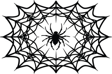 illustration of spider web halloween frame spid