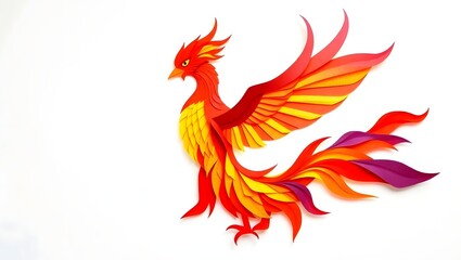 Obraz premium Fantasy Phoenix Kirigami – Mythical Paper Bird Art