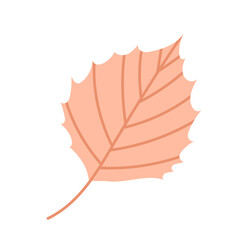 Pink leaf icon. Leaf of tree. Birch leaf. Autumn leaf. Autumn decoration in flat style.
