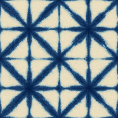 Handcrafted Shibori Indigo Dye Design - Traditional Japanese Textile Art with Abstract Patterns