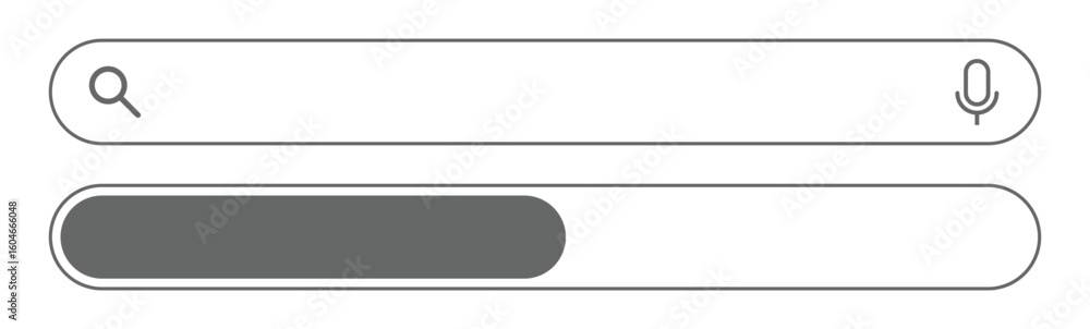 Leinwandbilder search bar and loading bar in same style as part as user interface design for web and app design. ve