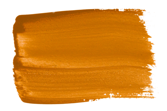 Jagged Paint Stroke in Rust Orange with Split Texture and Uneven Pigment Absorption, Transparent Background