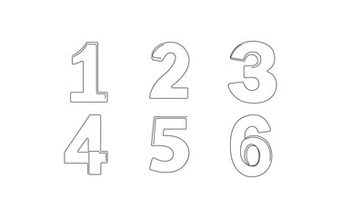Continuous single line art number 