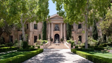 Obraz premium Grand estate with manicured grounds