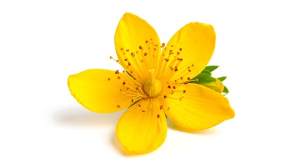 Bright yellow flower on white background (1)