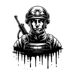 Gritty Army Figure Graphic.