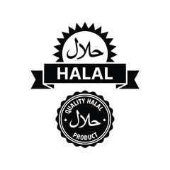 Halal certification seals and labels for food products