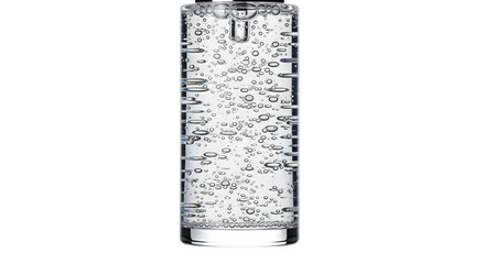 A clear glass filled with bubbly liquid on a black background    .ai generative, transparent background, white background. isolated on white background