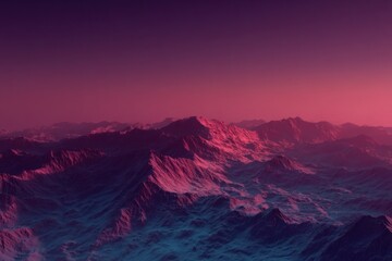 Dreamy Mountain Range Landscape with a Soft Gradient Sky, Featuring a Serene and Calm Atmosphere, Ideal for Backgrounds and Visualizations