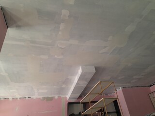 Rough ceiling surface before sanding and final finishing.