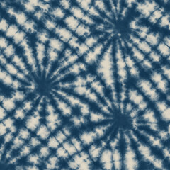 Handcrafted Shibori Indigo Dye Design - Traditional Japanese Textile Art with Abstract Patterns