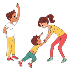 boy and girl playing