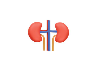 kidney icon 3d illustration render