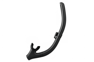 Modern black snorkel isolated on transparent background, essential equipment for diving and snorkeling adventures