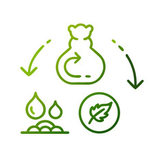 Organic waste icon with composting and eco-friendly recycling concept illustration
