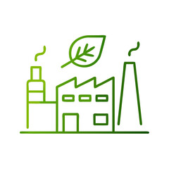 Green energy factory with eco-friendly concept illustration