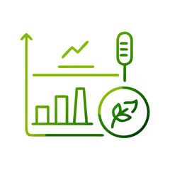Green production symbol with growth chart and eco-friendly concept illustration