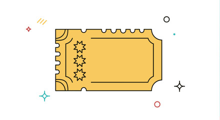 Golden ticket design celebrating special access and exclusive event entry opportunities