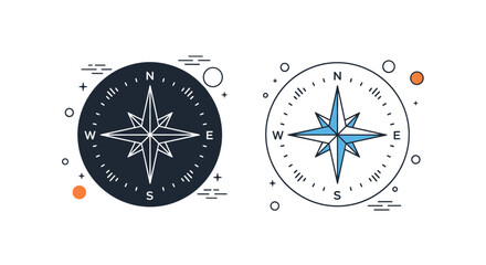 Compass rose directional navigation tool explorer instrument guidance symbol