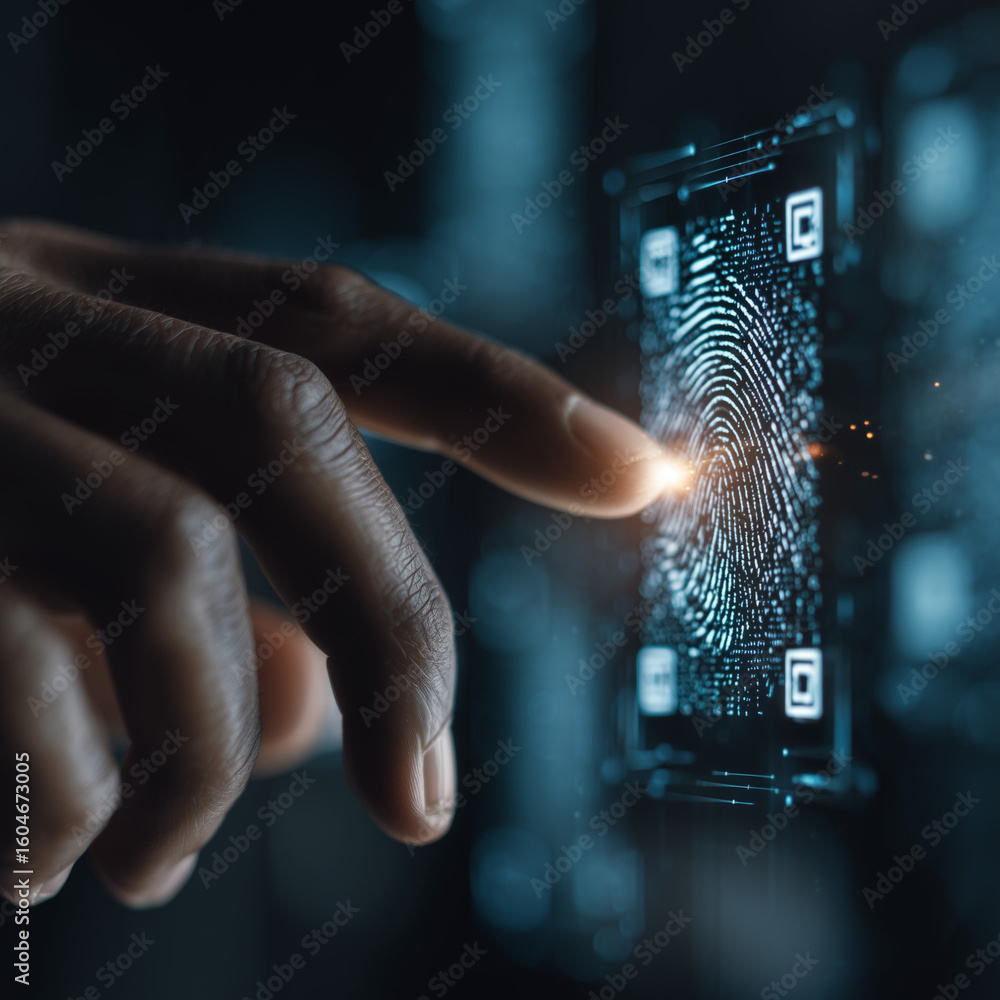 Aufkleber secure your future with advanced biometric fingerprint scanning technology for seamless authenticati