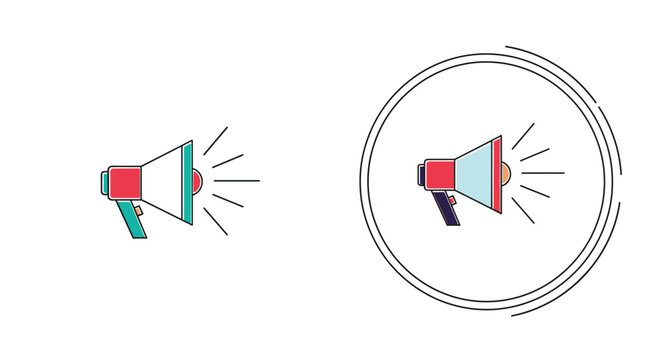 Announce your next big thing with this loud megaphone icon design for effective communication