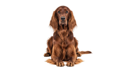 Isolated Irish Setter Dog Sitting