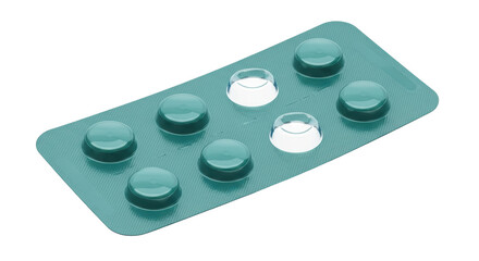 Isolated Blister Pack of Pills