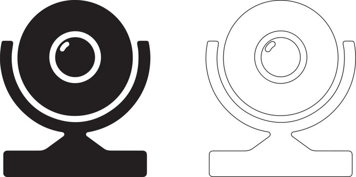 Smart Webcam Silhouette Logo On White Background For Electronics