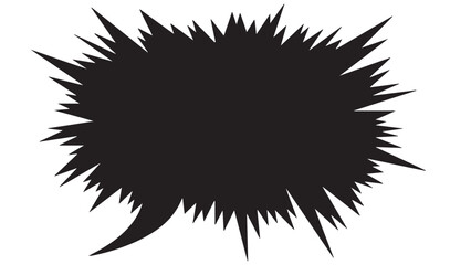 Black burst speech bubble vector illustration on white. Comic, manga explosion shape design element