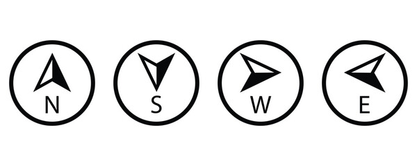 Compass Vector Icons Set – Navigation, Direction, and Travel Symbol Collection